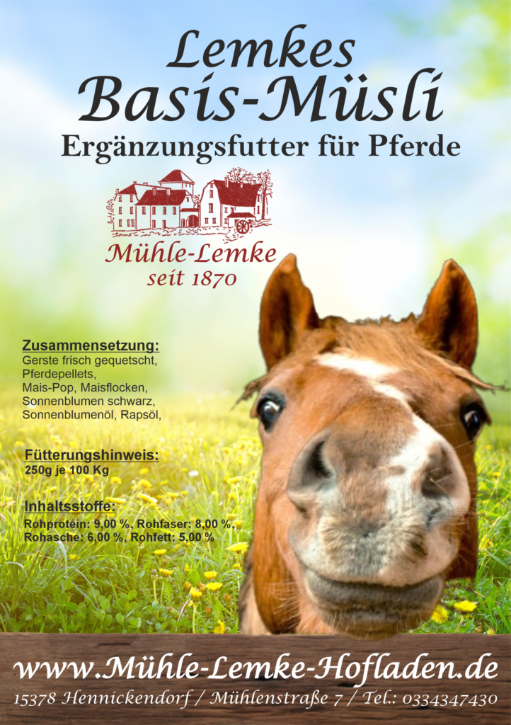 Basismüsli für Pferde als ausgewogenes Kraftfutter