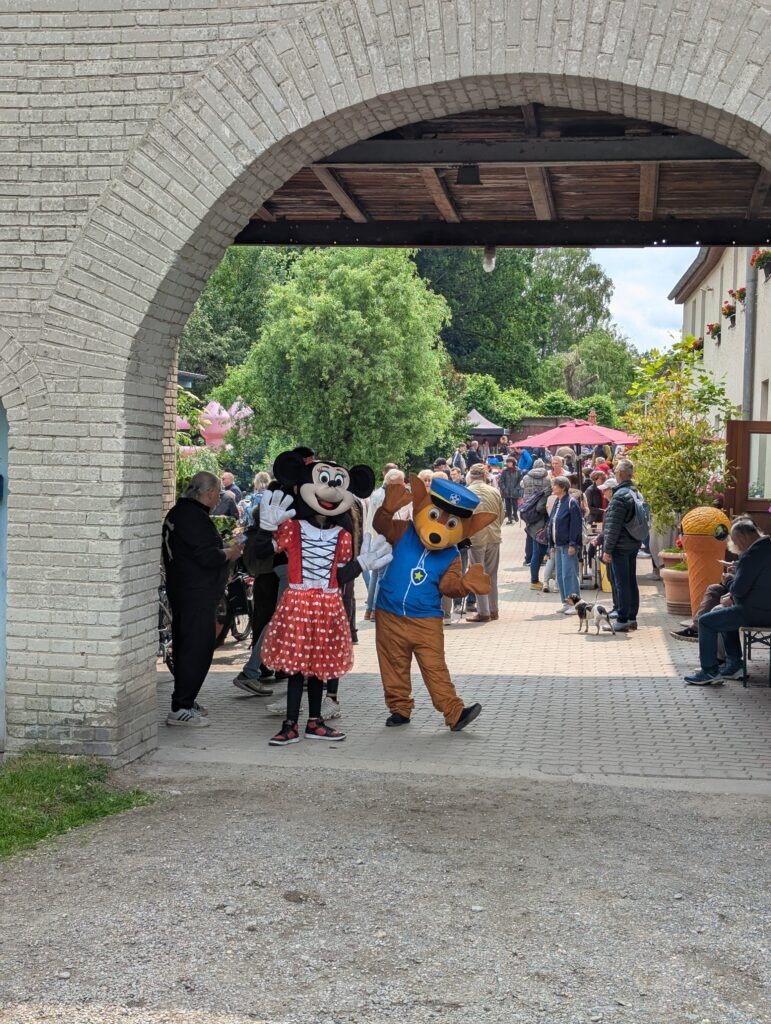 Besucher beim Hoffest auf der Mühle Lemke in Hennickendorf am Deutschen Mühlentag