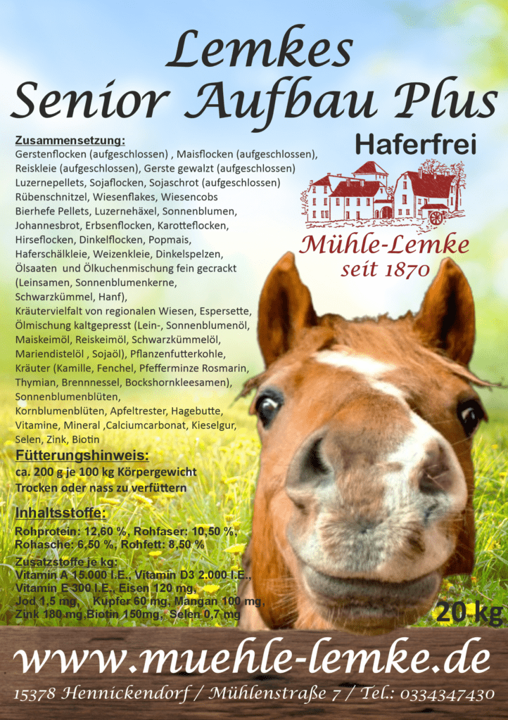 Senior Aufbau Müsli für ältere Pferde zur Unterstützung von Gewicht und Vitalität